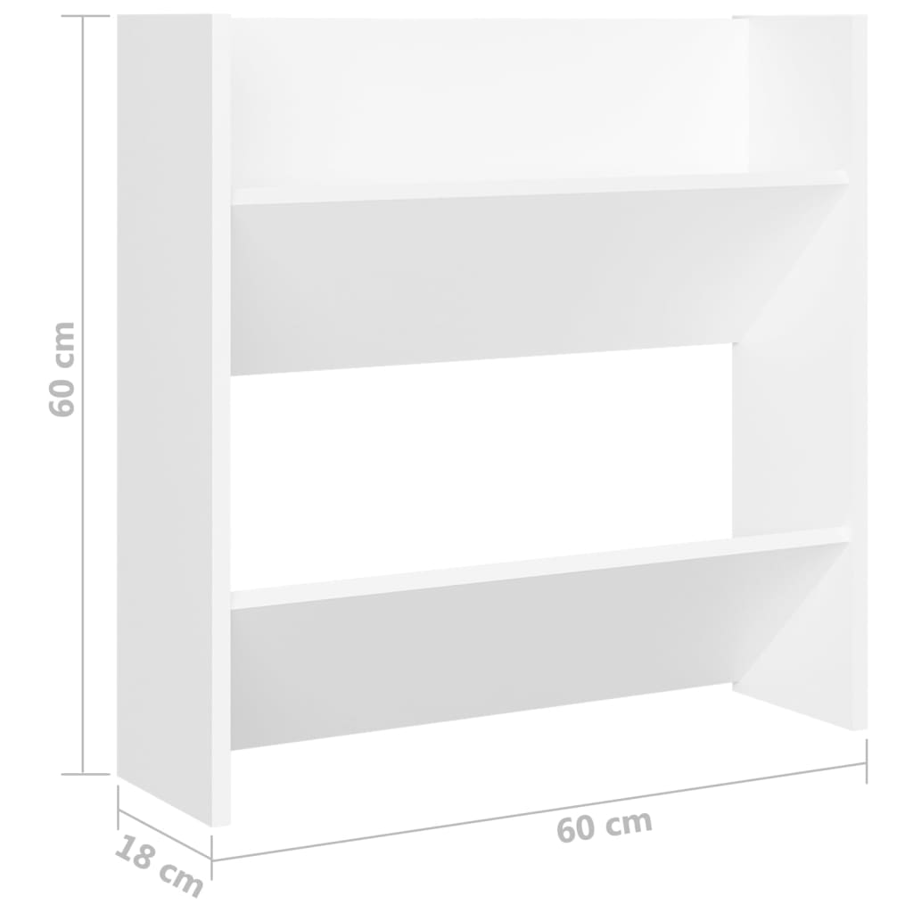 Wall Shoe Cabinets 2 pcs White 23.6"x7.1"x23.6" Engineered Wood