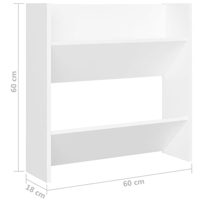 Wall Shoe Cabinets 2 pcs White 23.6"x7.1"x23.6" Engineered Wood