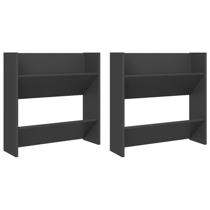 Wall Shoe Cabinets 2 pcs Gray 23.6"x7.1"x23.6" Engineered Wood
