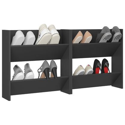 Wall Shoe Cabinets 2 pcs Gray 23.6"x7.1"x23.6" Engineered Wood