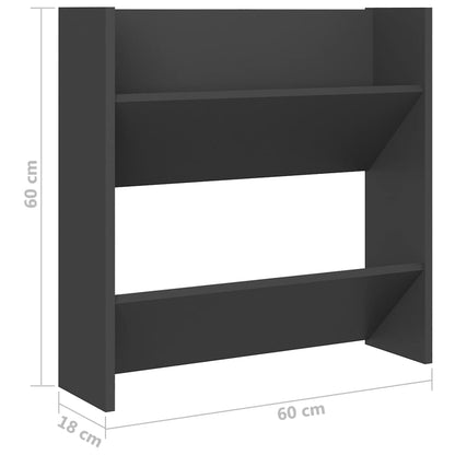 Wall Shoe Cabinet Set of 4 Gray Engineered wood