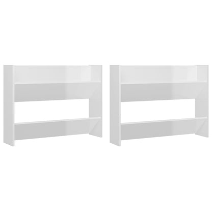Wall Shoe Cabinets 2 pcs High Gloss White 31.5"x7.1"x23.6" Engineered Wood