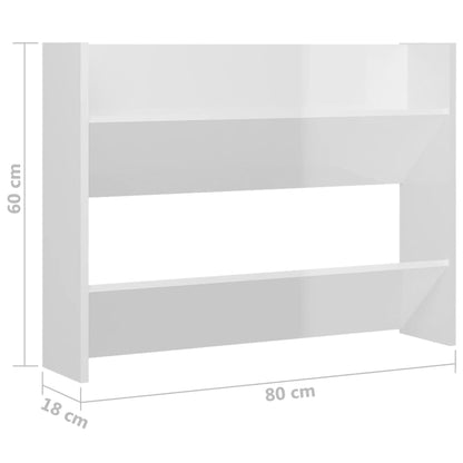 Wall Shoe Cabinets 2 pcs High Gloss White 31.5"x7.1"x23.6" Engineered Wood