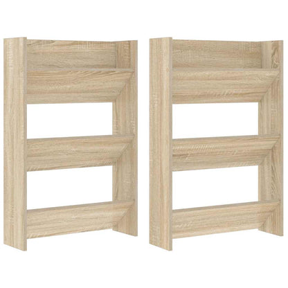 Wall Shoe Cabinets 2 pcs Sonoma Oak 23.6"x7.1"x35.4" Engineered Wood