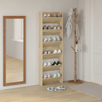 Wall Shoe Cabinets 2 pcs Sonoma Oak 23.6"x7.1"x35.4" Engineered Wood
