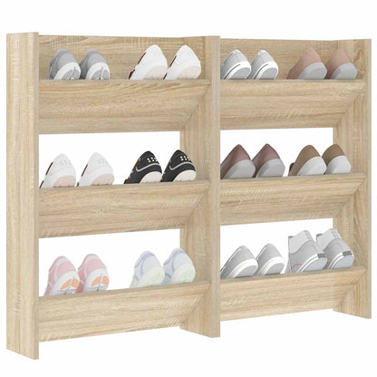 Wall Shoe Cabinets 2 pcs Sonoma Oak 23.6"x7.1"x35.4" Engineered Wood