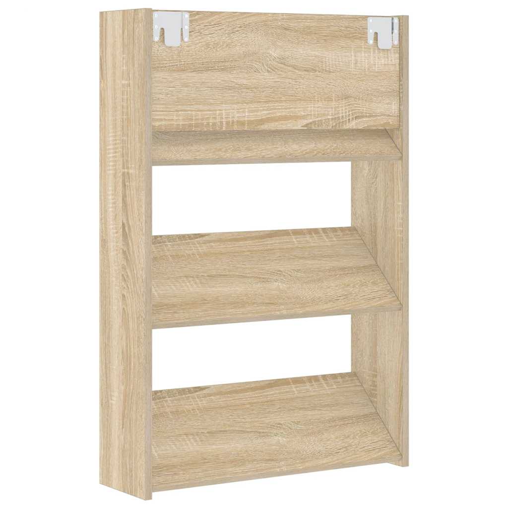Wall Shoe Cabinets 2 pcs Sonoma Oak 23.6"x7.1"x35.4" Engineered Wood
