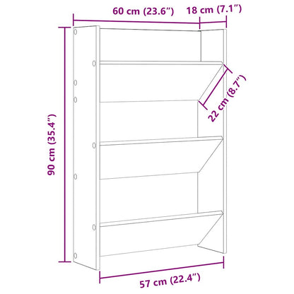 Wall Shoe Cabinets 2 pcs Sonoma Oak 23.6"x7.1"x35.4" Engineered Wood