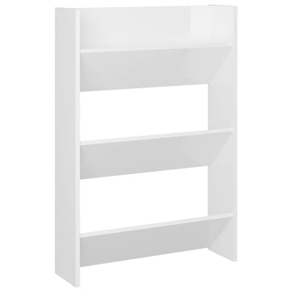 Wall Shoe Cabinets 2 pcs High Gloss White 23.6"x7.1"x35.4" Engineered Wood