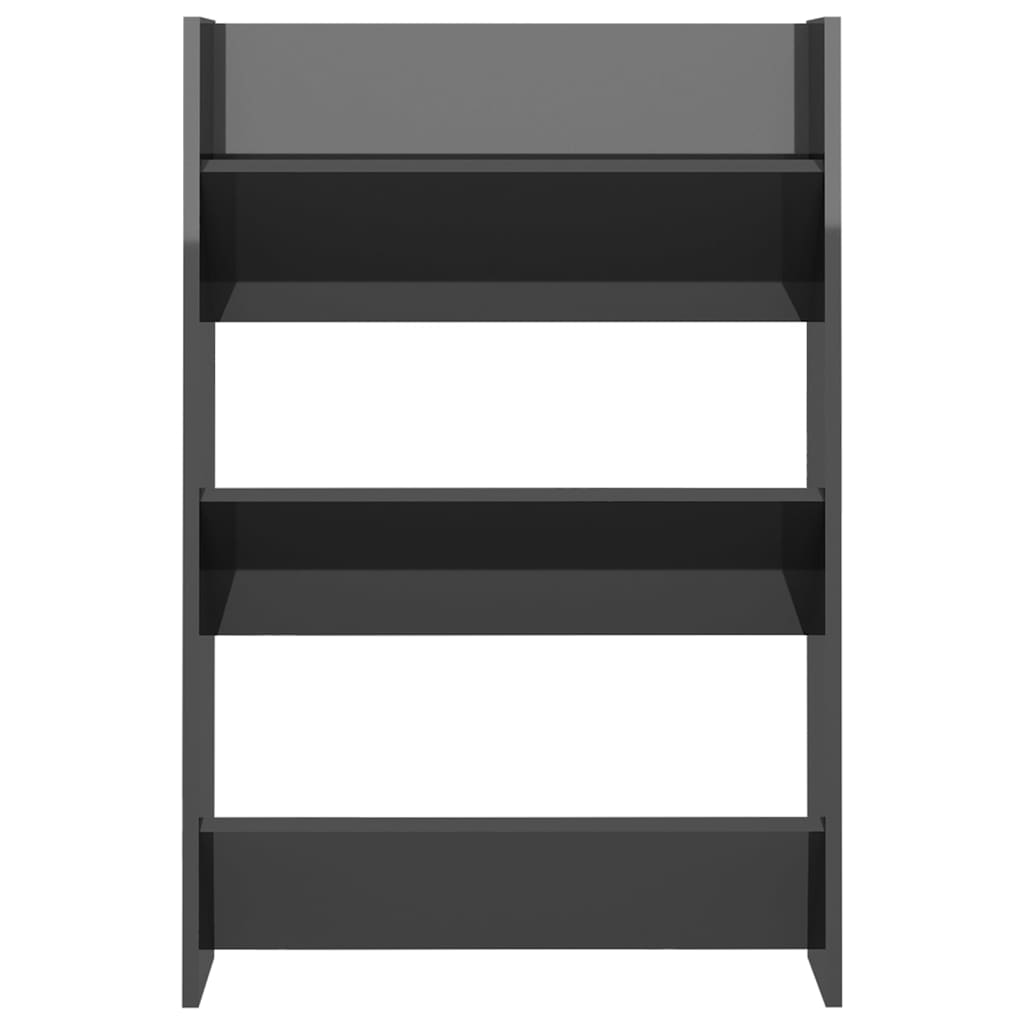 Wall Shoe Cabinet High gloss grey Engineered wood Medium