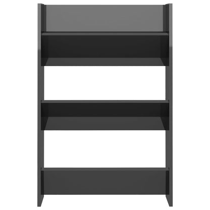 Wall Shoe Cabinet High gloss grey Engineered wood Medium
