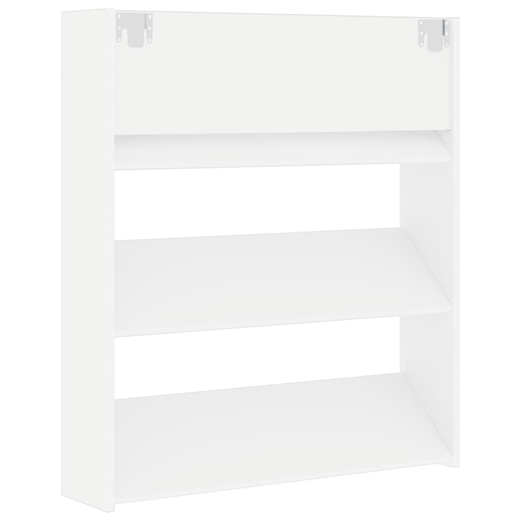 Wall Shoe Cabinet White 31.5x7.1x35.4" Engineered Wood