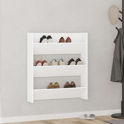 Wall Shoe Cabinet White 31.5x7.1x35.4" Engineered Wood