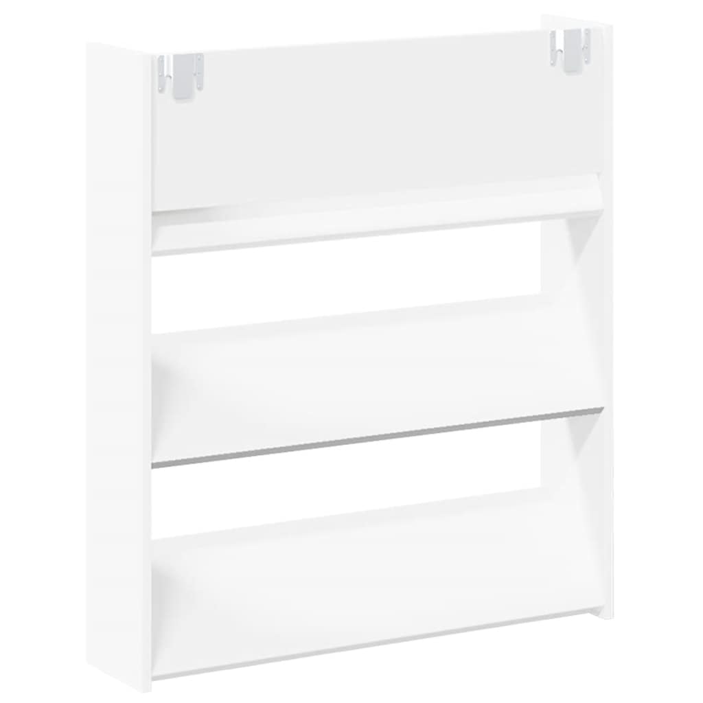 Wall Shoe Cabinets 2 pcs White 31.5"x7.1"x35.4" Engineered Wood