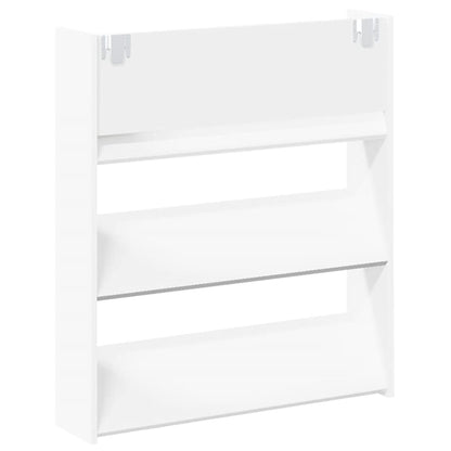 Wall Shoe Cabinets 2 pcs White 31.5"x7.1"x35.4" Engineered Wood