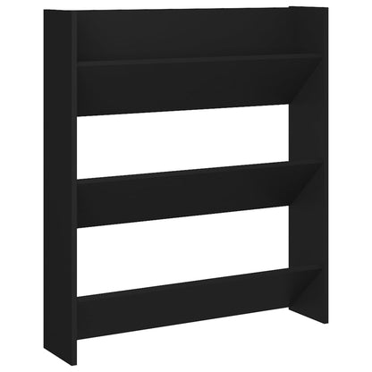 Wall Shoe Cabinet Black 31.5x7.1x35.4" Engineered Wood