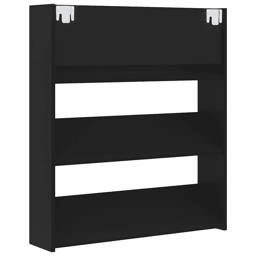 Wall Shoe Cabinet Black 31.5x7.1x35.4" Engineered Wood