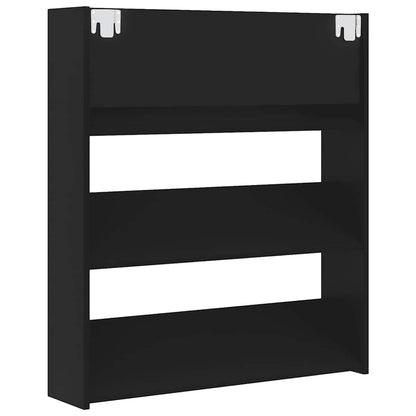 Wall Shoe Cabinet Black 31.5x7.1x35.4" Engineered Wood