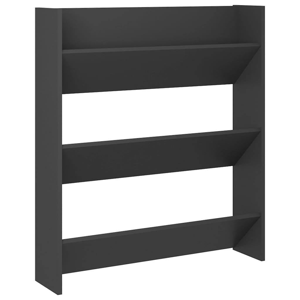 Wall Shoe Cabinet Gray 31.5"x7.1"x35.4" Engineered Wood