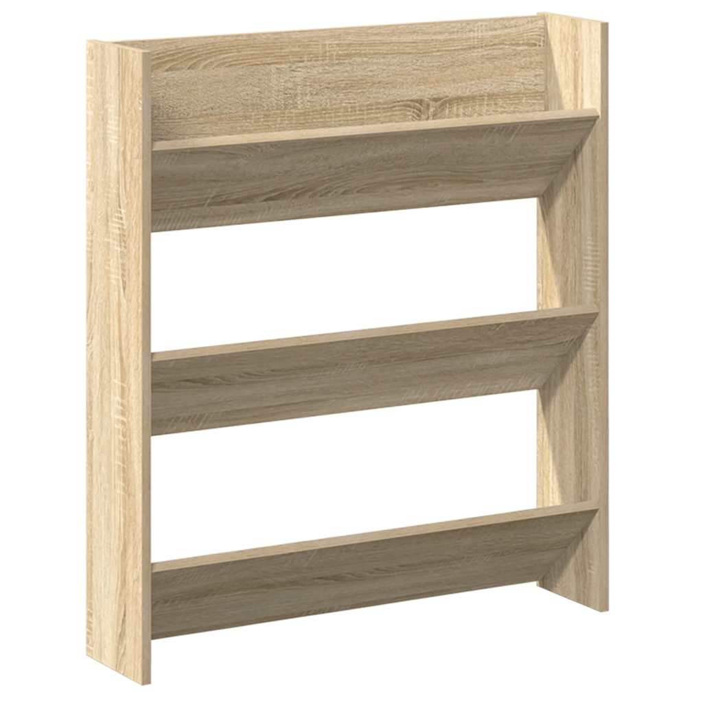 Wall Shoe Cabinet Sonoma Oak 31.5x7.1x35.4" Engineered Wood