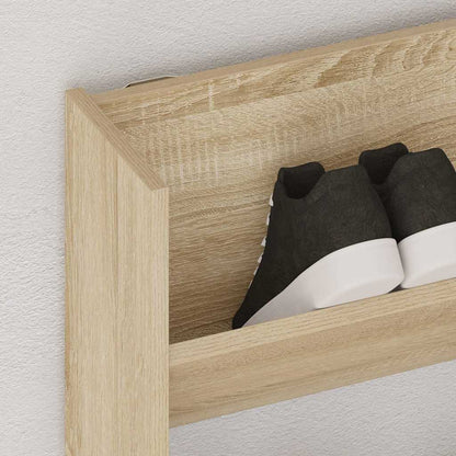 Wall Shoe Cabinet Sonoma Oak 31.5x7.1x35.4" Engineered Wood