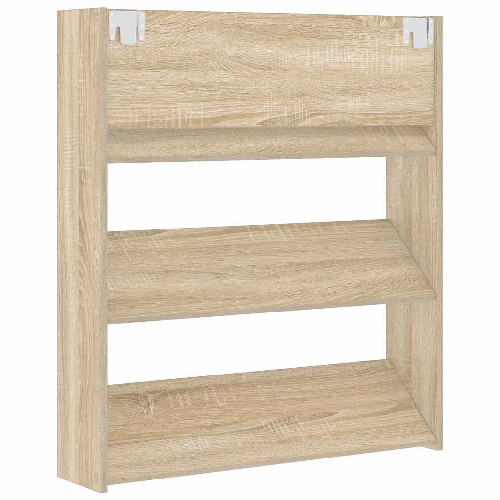 Wall Shoe Cabinet Sonoma Oak 31.5x7.1x35.4" Engineered Wood