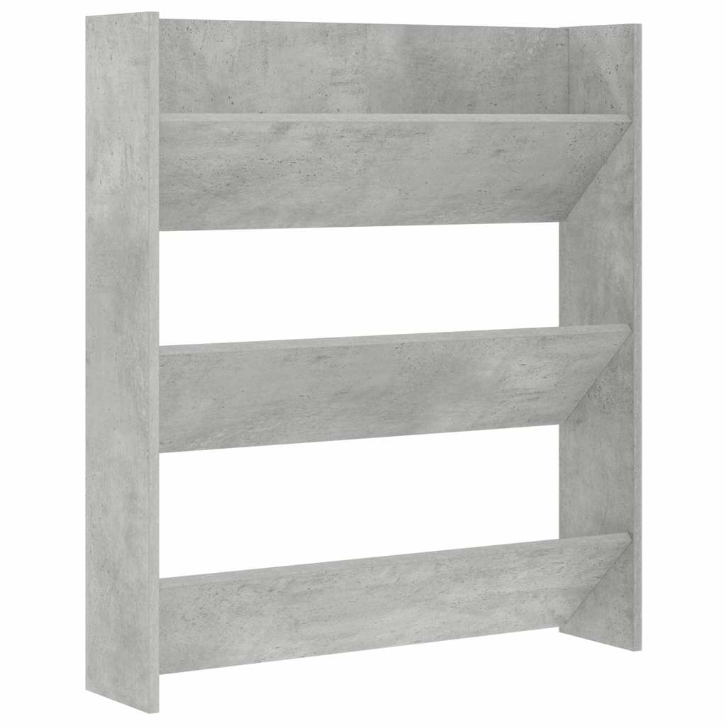 Wall Shoe Cabinet Concrete Gray 31.5"x7.1"x35.4" Engineered Wood