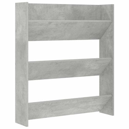 Wall Shoe Cabinet Concrete Gray 31.5"x7.1"x35.4" Engineered Wood