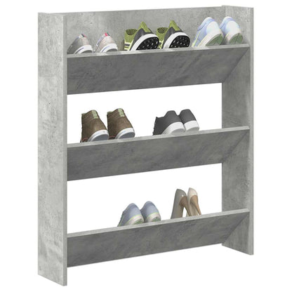 Wall Shoe Cabinet Concrete Gray 31.5"x7.1"x35.4" Engineered Wood