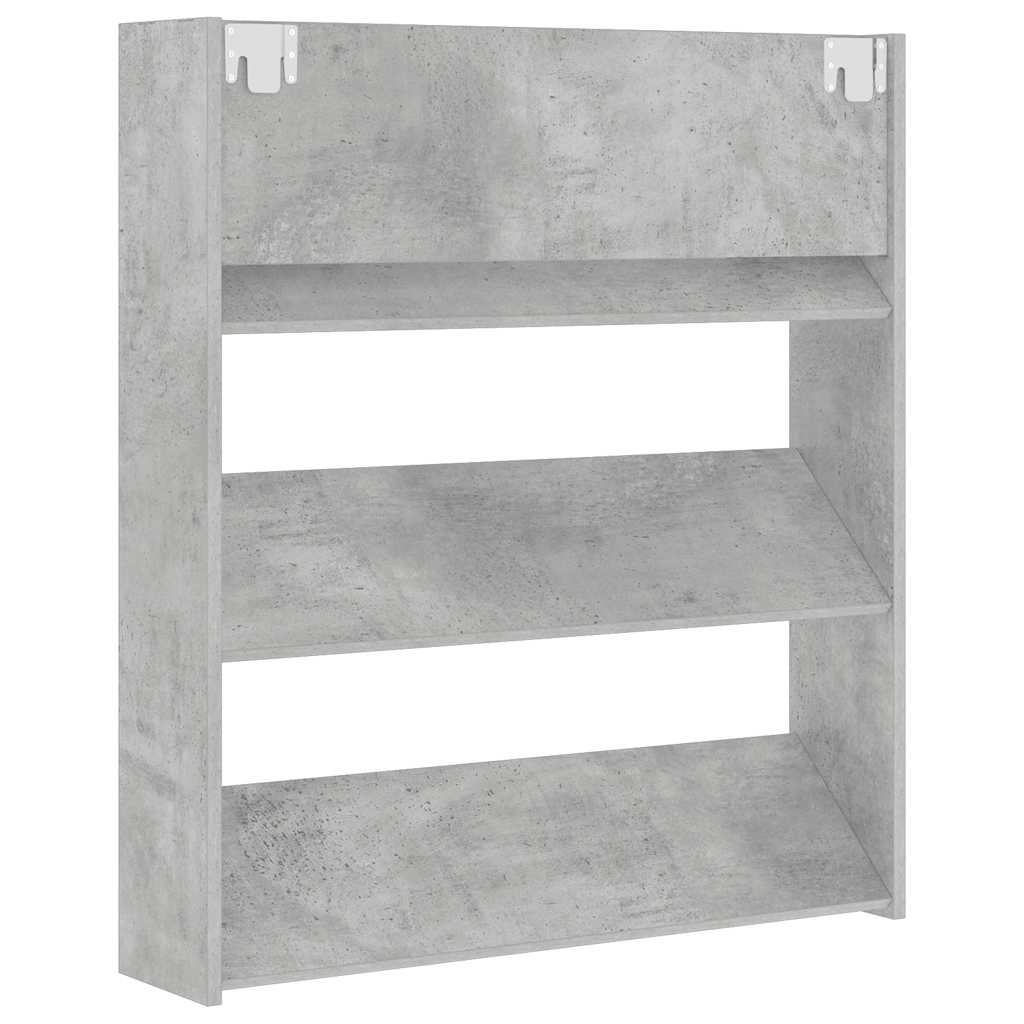 Wall Shoe Cabinet Concrete Gray 31.5"x7.1"x35.4" Engineered Wood