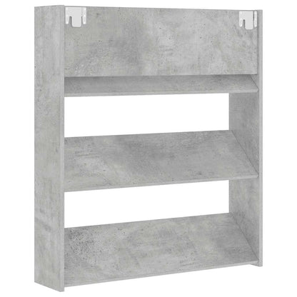 Wall Shoe Cabinet Concrete Gray 31.5"x7.1"x35.4" Engineered Wood
