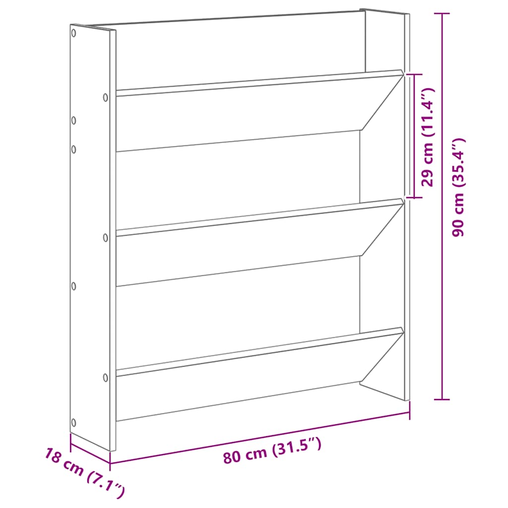 Wall Shoe Cabinet Concrete Gray 31.5"x7.1"x35.4" Engineered Wood