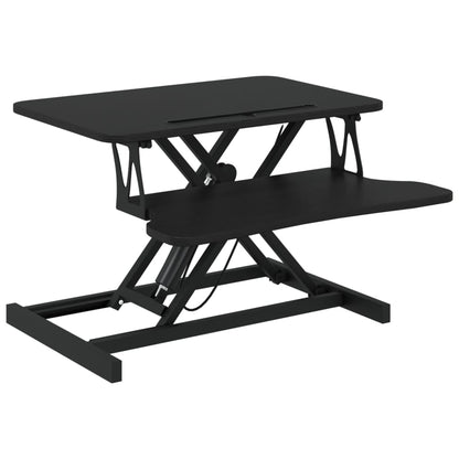 Adjustable Workstation Black Steel and Engineered Wood Compact