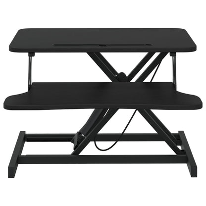 Adjustable Workstation Black Steel and Engineered Wood Compact