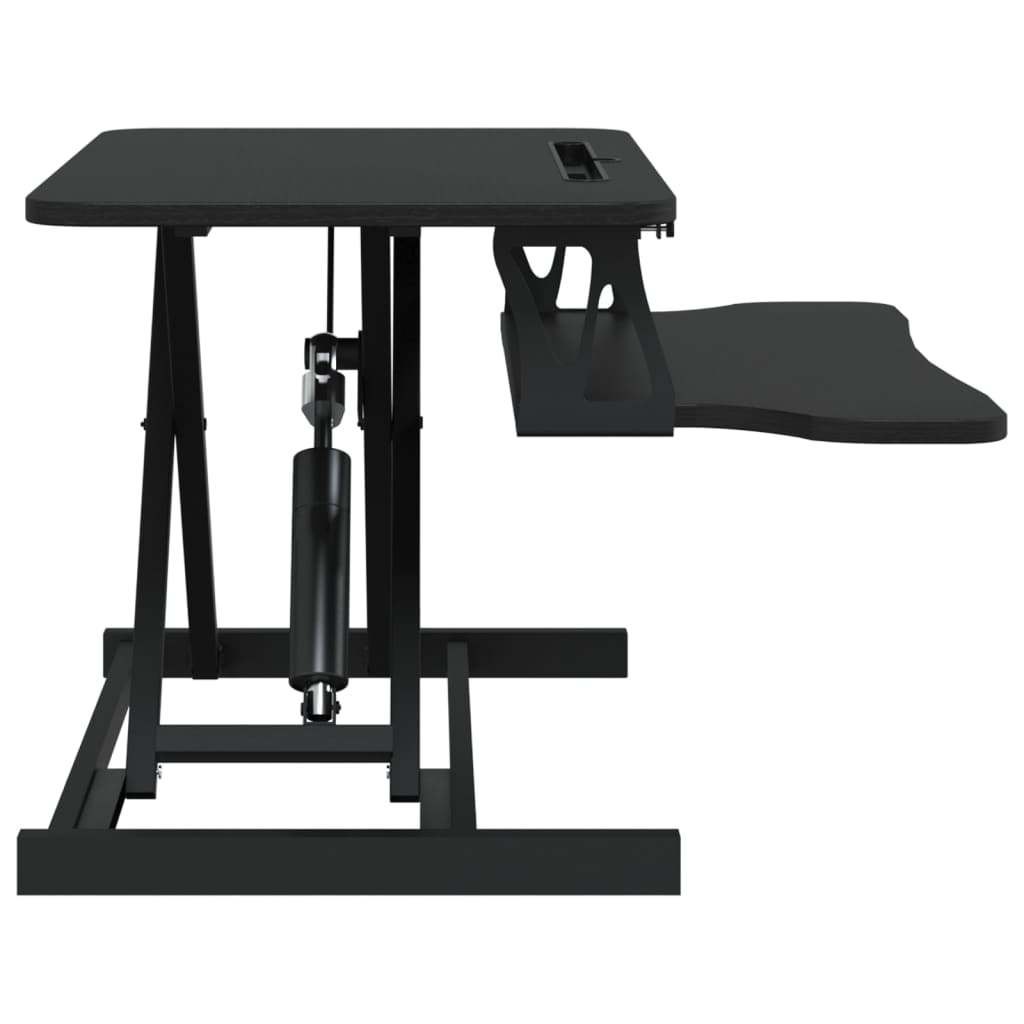 Adjustable Workstation Black Steel and Engineered Wood Compact