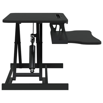 Adjustable Workstation Black Steel and Engineered Wood Compact