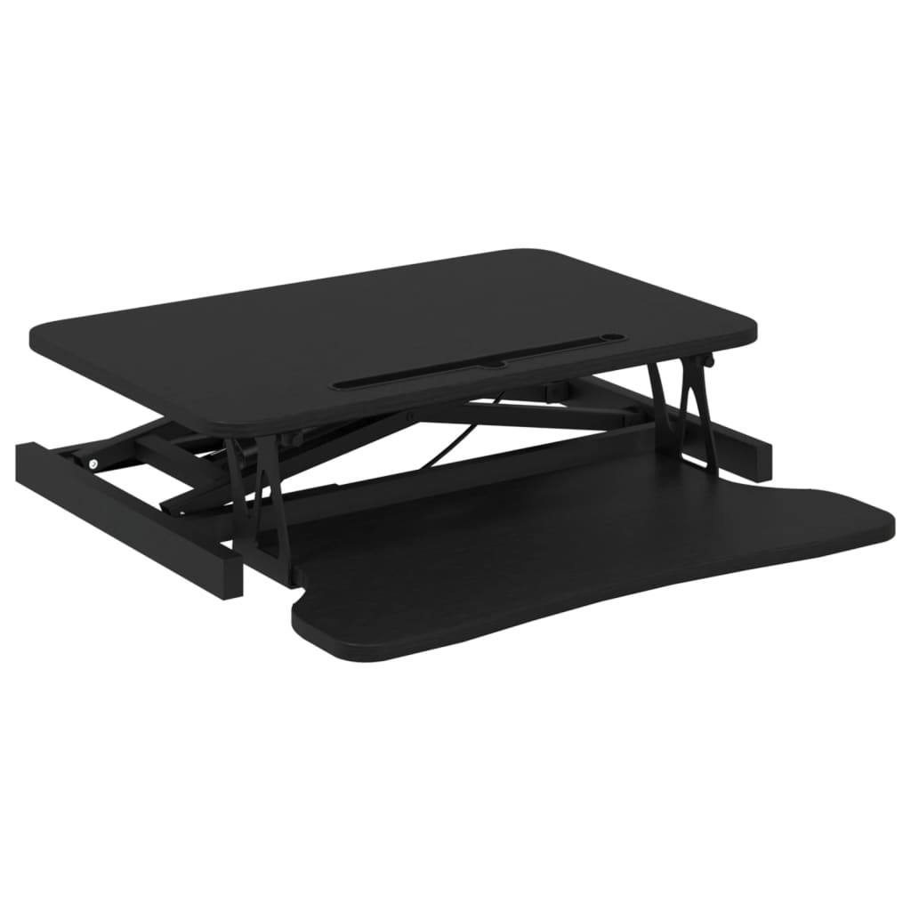 Adjustable Workstation Black Steel and Engineered Wood Compact