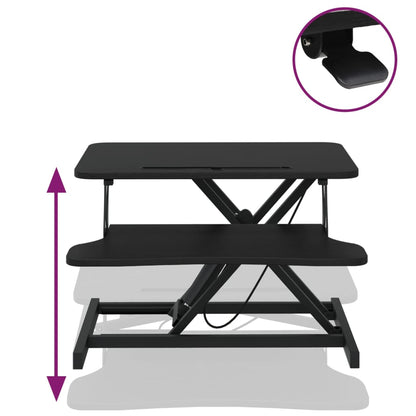 Adjustable Workstation Black Steel and Engineered Wood Compact