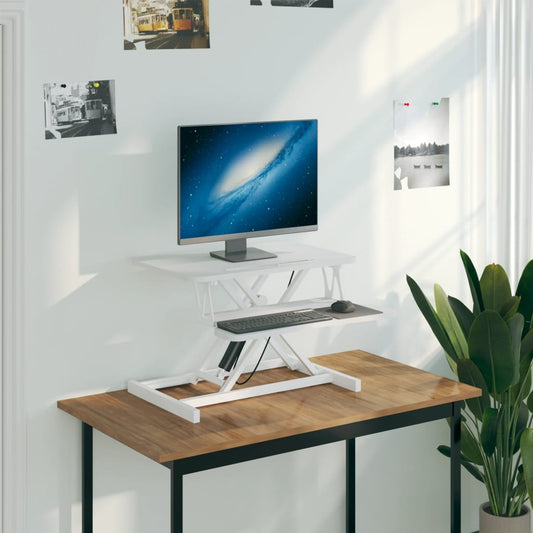 Adjustable Workstation White Steel, Engineered wood Adjustable