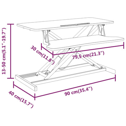 Adjustable Workstation Black Engineered wood, Steel Medium