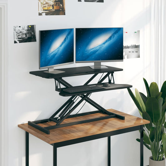 Adjustable Workstation Black Engineered wood, Steel Medium