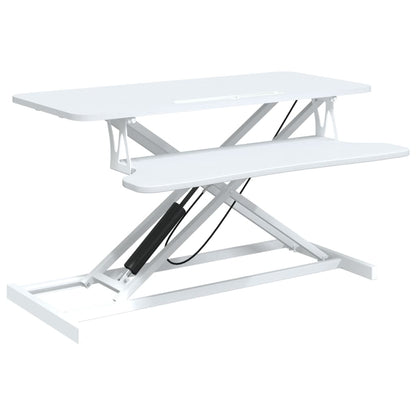Adjustable Workstation White Steel, Engineered wood Standard