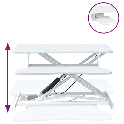 Adjustable Workstation White Steel, Engineered wood Standard