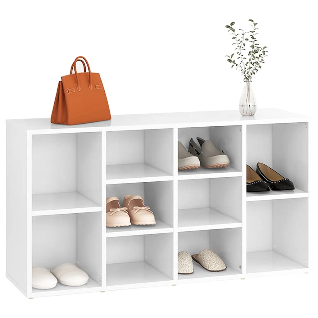 Shoe Bench White 40.6x11.8x21.7" Engineered Wood