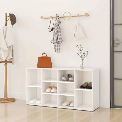 Shoe Bench White 40.6x11.8x21.7" Engineered Wood