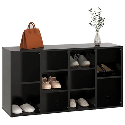 Shoe Bench Black 40.6x11.8x21.7" Engineered Wood