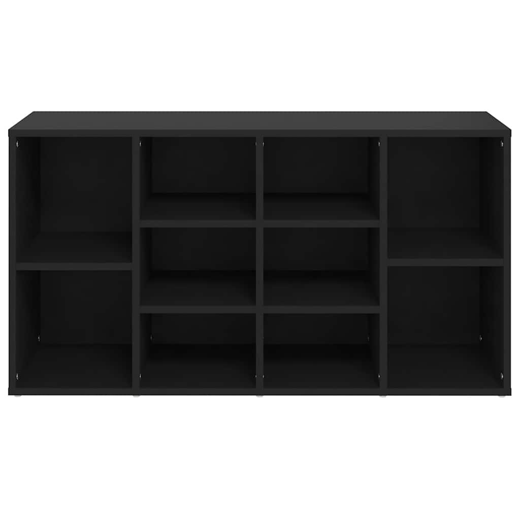 Shoe Bench Black 40.6x11.8x21.7" Engineered Wood