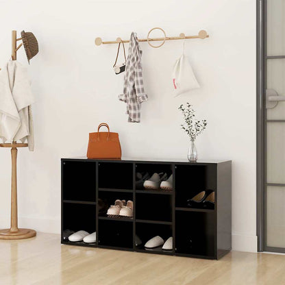 Shoe Bench Black 40.6x11.8x21.7" Engineered Wood