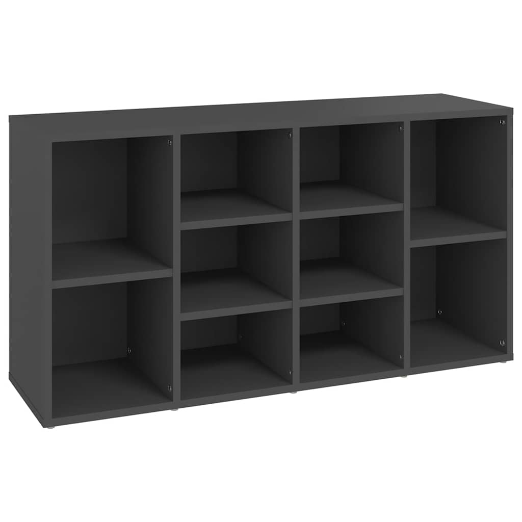 Shoe Bench Gray 40.6"x11.8"x21.7" Engineered Wood