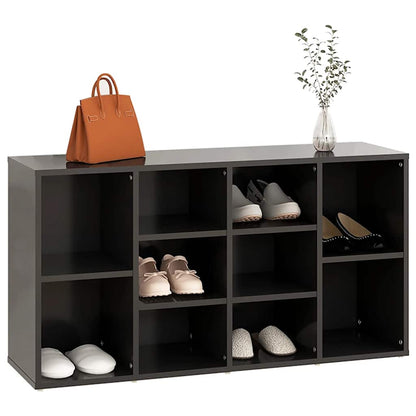 Shoe Bench Gray 40.6"x11.8"x21.7" Engineered Wood